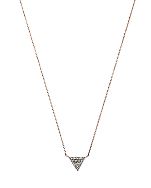 Moon & Meadow 14k White & Rose Gold Diamond Triangle Pendant Necklace, 18 In Rose Gold/white