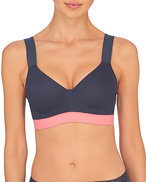 Natori Dynamic Convertible Medium-impact Sports Bra In Ash Navy/conch Shell