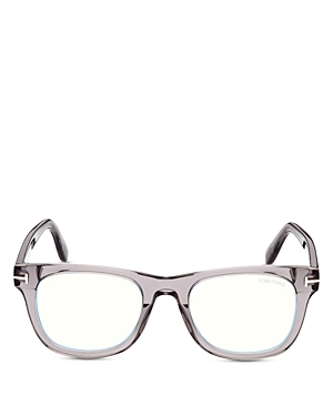 Shop Tom Ford Square Blue Light Glasses, 50mm In Gray