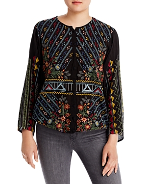JOHNNY WAS EZRA EMBROIDERED BLOUSE