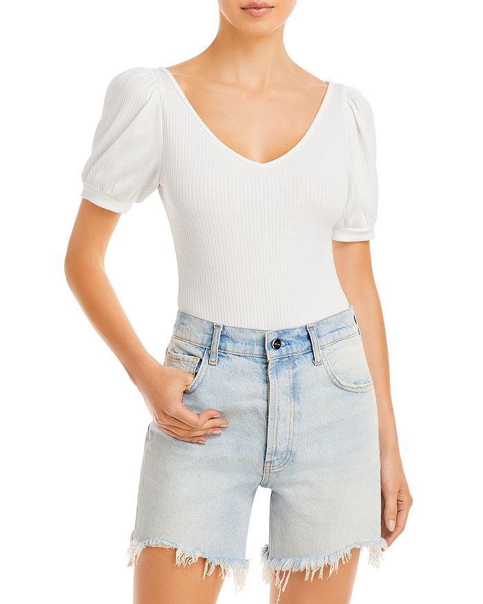 AQUA Puff Sleeve Bodysuit 100 Exclusive Bloomingdale's