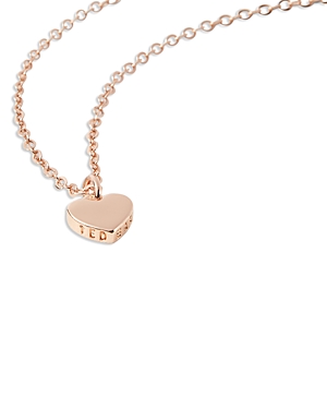 Ted Baker Polished Heart Pendant Necklace, 18 In Rose Gold