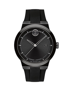 Shop Movado Bold Fusion Silicone Watch, 42mm In Black/black