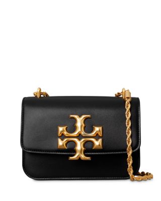 tory burch black purse gold chain