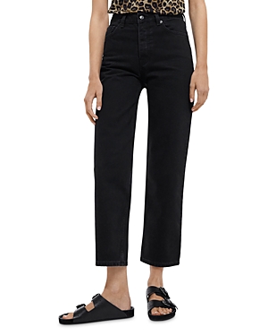 Shop The Kooples High Rise Straight Ankle Jeans In Black