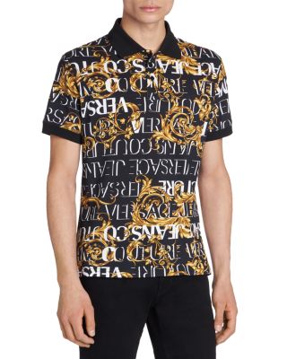 Versace Jeans Couture Cotton Piqué Logo Print Polo Shirt