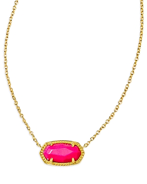 Kendra Scott Elisa Drusy Necklace, 15" In Gold Neon Pink Magnesite