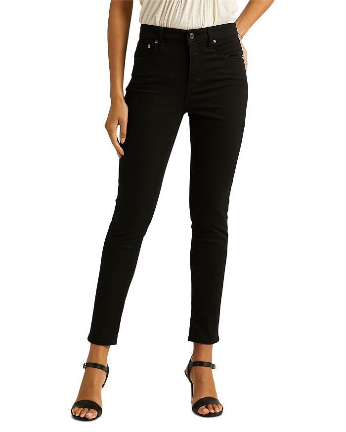 Ralph Lauren Women's High Rise Skinny Ankle Jeans Black Size 8