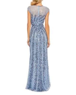 Sequined Illusion Mermaid Gown