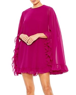 Shop Mac Duggal Ruffle Trim Dress In Fuchsia