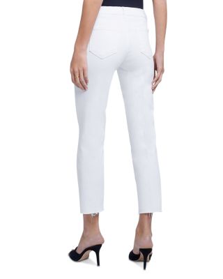 Sada High Rise Cropped Straight Jeans in Blanc
