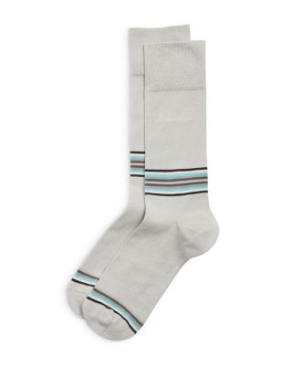 Calvin Klein Egyptian Cotton Blend Striped Dress Crew Socks | Bloomingdale's