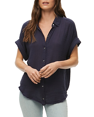 Michael Stars Bailey Gauze Button Down Shirt In Admiral