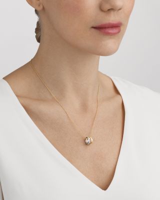 18K White & Yellow Gold Fusion Diamond Puzzle Inspired Pendant Necklace, 17.72"