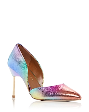 Kurt Geiger Bond Metallic-leather Courts In Pastel Multi