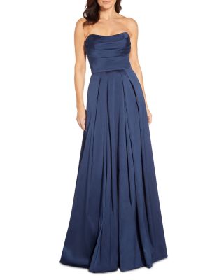 Aidan Mattox Strapless Pleated Gown Bloomingdale s