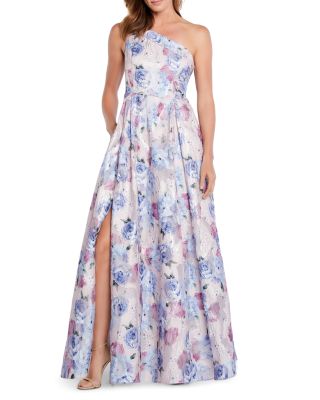 Aidan Mattox Floral Burnout One Shoulder Ball Gown Bloomingdale s