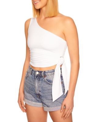 Susana Monaco Thin Strap Cold Shoulder Top in Black NWT Size Large