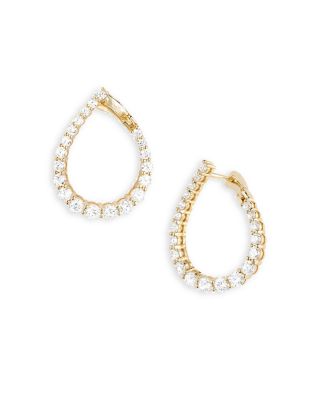 Pavé Twist Hoop Earrings in 14K Gold Vermeil