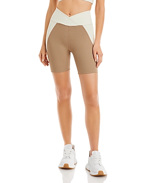 Year Of Ours Ribbed Studio Biker Shorts In Beige