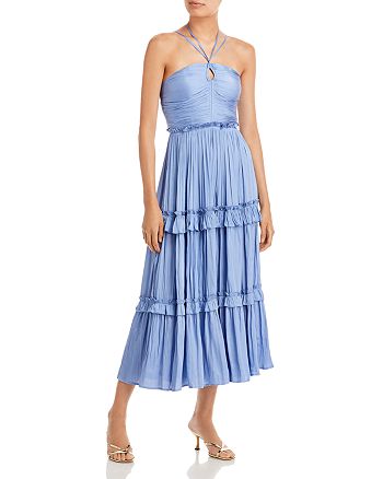 AQUA Strappy Ruched Midi Dress - 100% Exclusive | Bloomingdale's