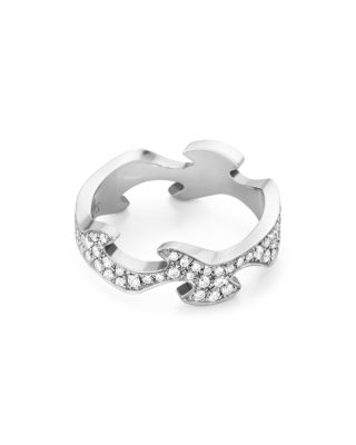 18K White Gold Fusion Diamond Center Ring