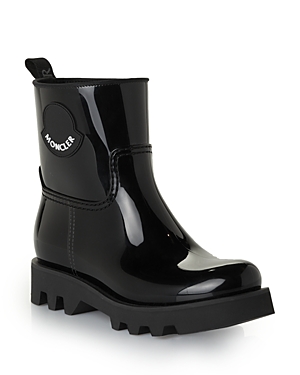 Moncler Ginette Logo Waterproof Rain Boot In Black