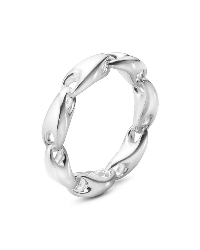 Georg Jensen Sterling Silver Reflect Link Ring In Silver