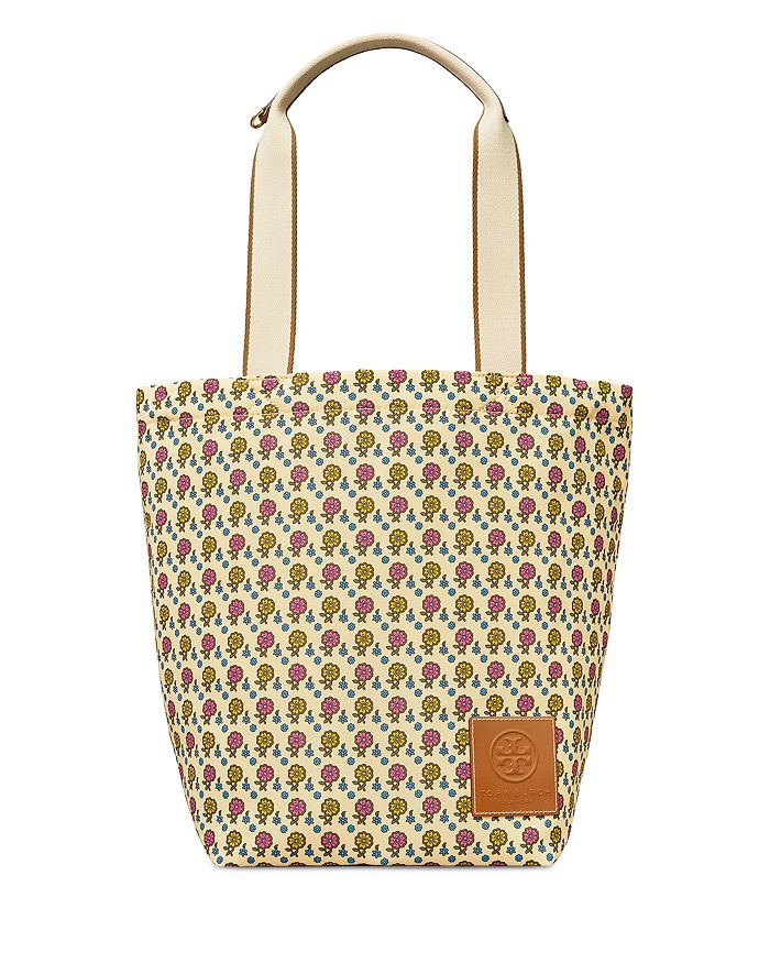 Tory Burch Women's Ella Printed Tote in Navy Warped Gingham, One Size