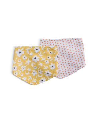 Lulujo - Wildflower and Dots Printed Cotton Muslin Bandana Bibs, Pack of 2 - Baby