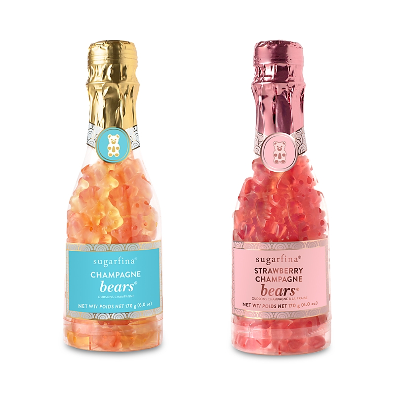 Sugarfina Pop The Champagne Strawberry Gummy Bears Bottles, Set Of 2