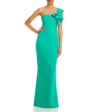 Chiara Boni La Petite Robe Nicolasa One Shoulder Gown - 100% Exclusive In Emerald