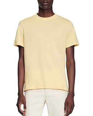 Sandro Small Logo Tee In Ceam Yellow