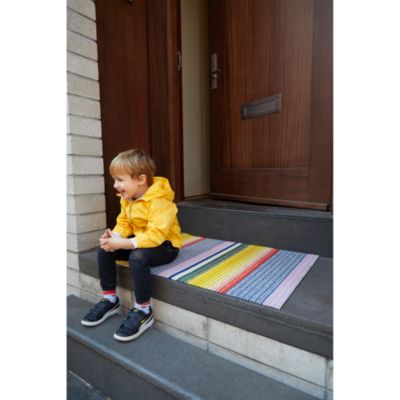 Pop Stripe Shag Doormat, 18" x 28"