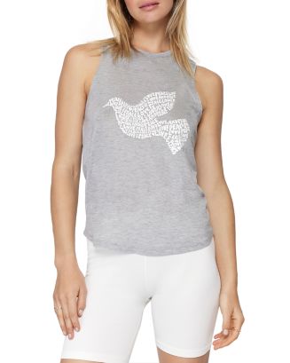 Dancing With Gravity Smocked Peplum Tank Top (Dove)