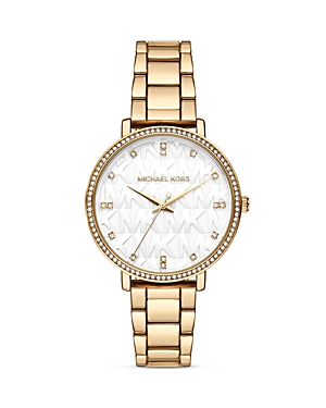 Shop Michael Kors Pyper Watch, 38mm In White/gold
