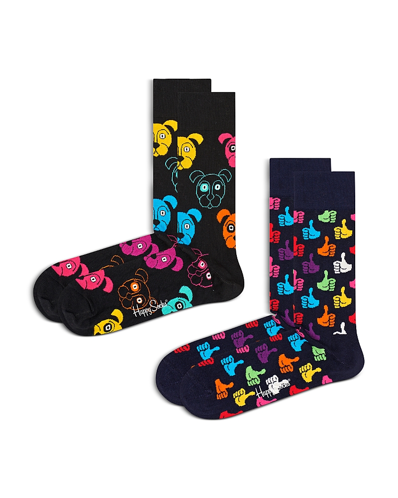 Happy Socks Classic Cotton Blend Crew Socks, Pack Of 2 In Assortment