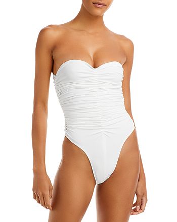 Norma Kamali - Marissa Slinky Ruched Strapless One Piece Swimsuit
