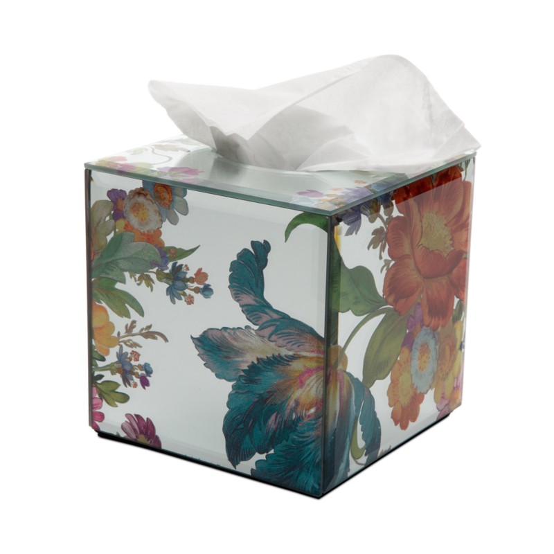 Mackenzie-childs Flower Market Reflections Boutique Tissue Box Cover