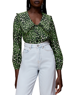 Whistles Fluoro Petal Print Blouse In Multicolor
