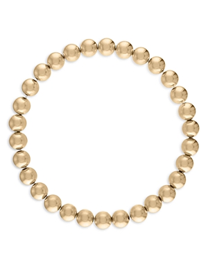 Shop Alexa Leigh Large Ball Beaded Stretch Bracelet With 6mm Beads In Gold