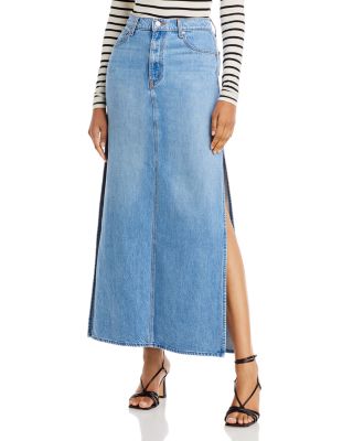 MOTHER The Fun Dip Denim Maxi Skirt | Bloomingdale's