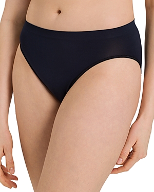 Shop Hanro Touch Feeling High-cut Briefs In Deep Navy