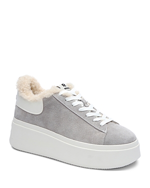 Ash Moby Be Kind Faux Fur Flatform Sneakers In Nebbia
