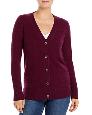 C By Bloomingdale's Cashmere Grandfather Cardigan - 100% Exclusive In Heather Burgandy