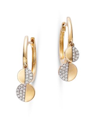 Bloomingdale's Fine Collection Diamond Dangle Disc Drop Earrings in 14K Yellow Gold, 0.10 ct. t. w. - Exclusive