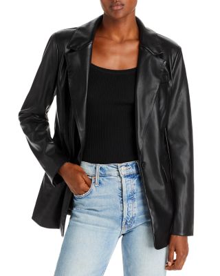 AQUA - Faux Leather Blazer - 100% Exclusive