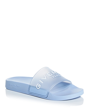 Givenchy Women's Transparent Rubber Logo Slide Sandals In Baby Blue