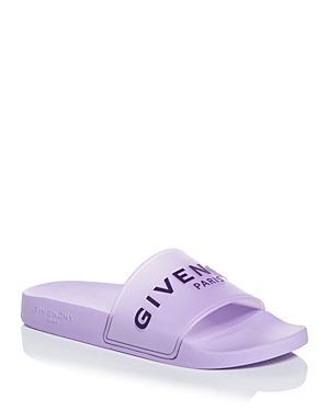 Givenchy Women's Transparent Rubber Logo Slide Sandals