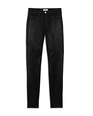 L'Agence Marguerite High Rise Skinny Jeans in Black Coated
